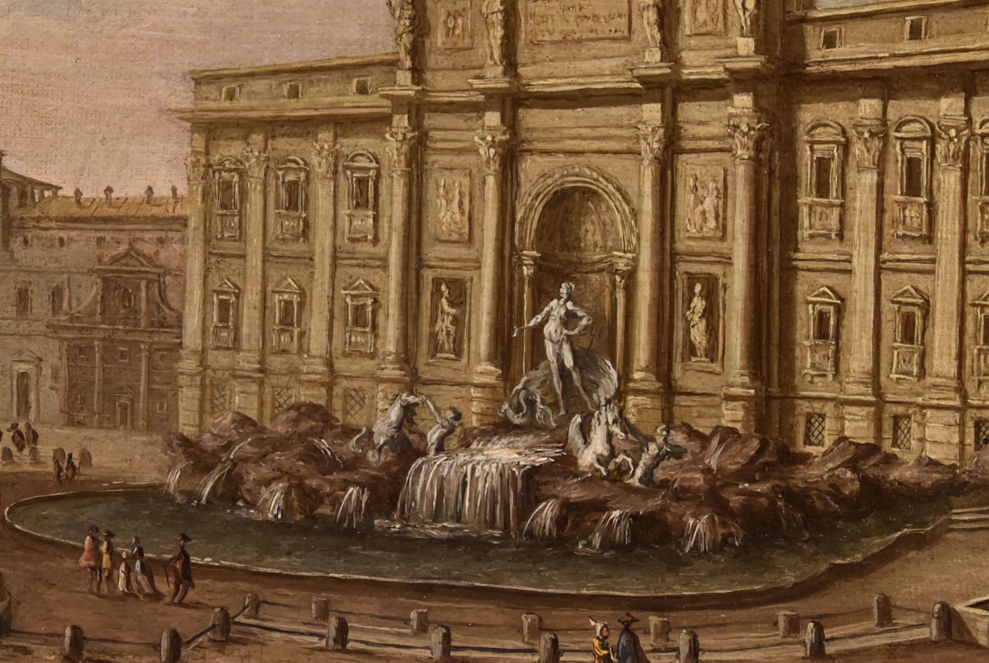 Veduta di Roma con la Fontana di Trevi